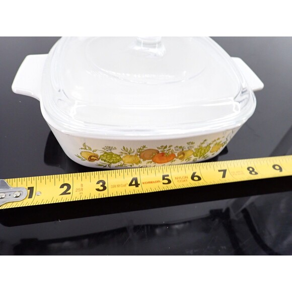 Corning Ware Casserole Dish 1 Quart Spice Of Life L’Echalote A-1-B w/ Pyrex Lid - Picture 8 of 12